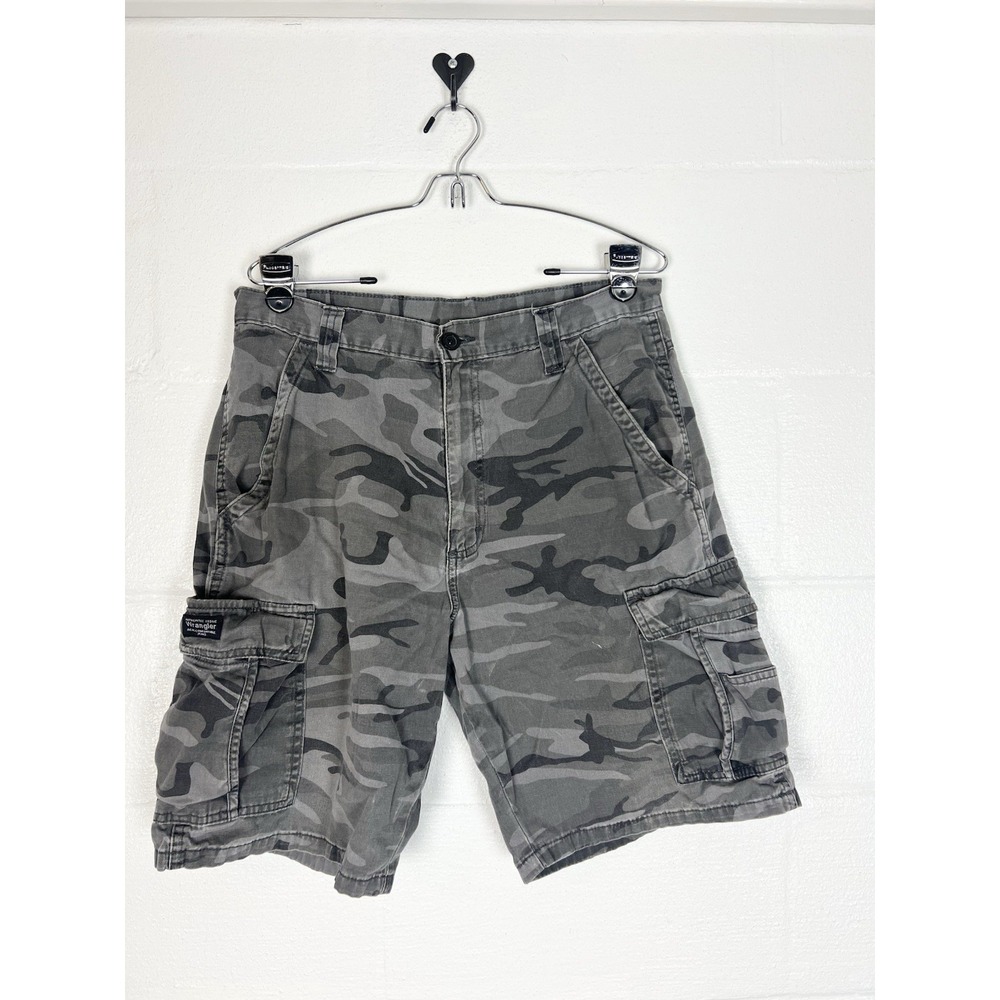Wrangler Cargo Shorts Mens 32 Camo Y2K Outdoor Utility Pockets Grunge Vtg